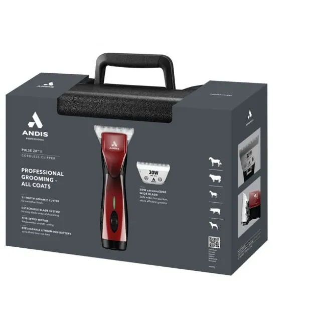 Andis Pulse ZR II Wide Klippmaskin Röd