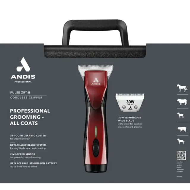 Andis Pulse ZR II Wide Klippmaskin Röd
