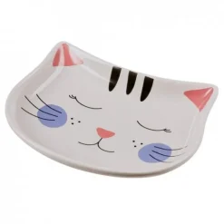 Basic Cat Face Keramikskål för Katt Grå