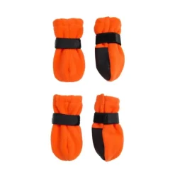 Basic Paws Fleece Hundskor Korta Orange 4-pack