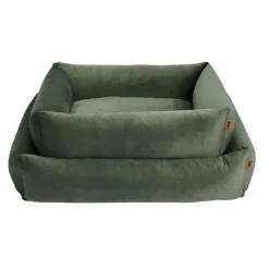 Basic WellB Velvet Ortopedisk Hundbädd/Kattbädd Grön