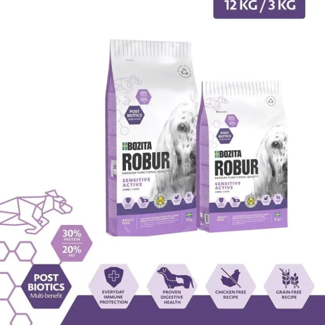Bozita Robur Dog Adult Sensitive Active Lamm