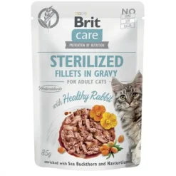 Brit Care Cat Adult Sterilized Rabbit in Gravy 85 g