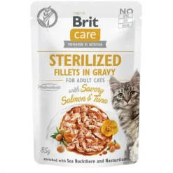 Brit Care Cat Adult Sterilized Salmon & Tuna in Gravy 85 g