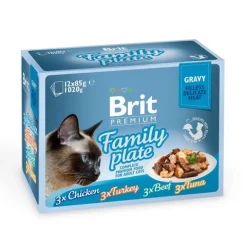 Brit Premium Cat Adult Family Plate in Gravy Multipack 12 x 85 g