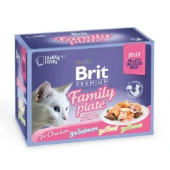 Brit Premium Cat Adult Family Plate in Jelly Multipack 12 x 85 g