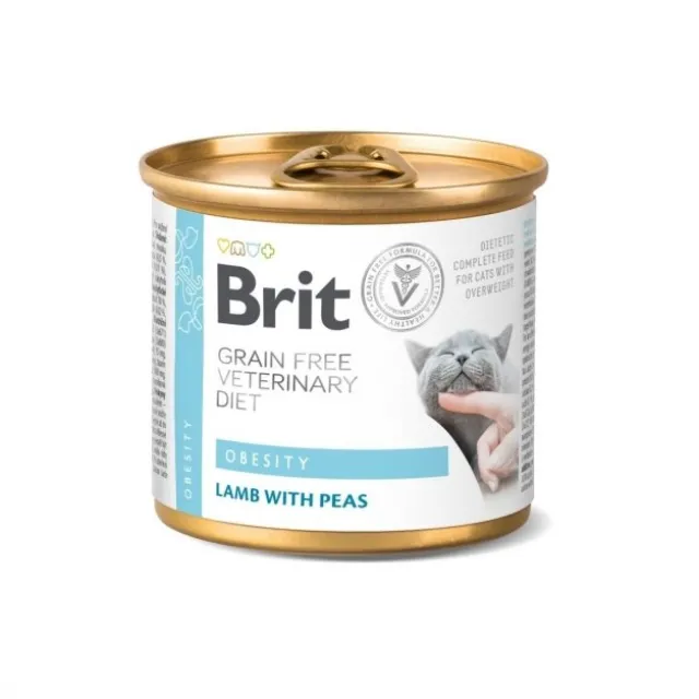 Brit Veterinary Diet Cat Obesity Grain Free Lamb & Pea 200 g