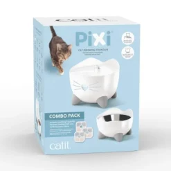 Catit Pixi Combo Kit Vattenfontän & Upphöjd Matskål Vit