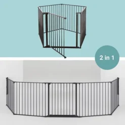 DogSpace Max 2-i-1 Hundgrind/Valphage Svart