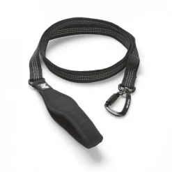 Feel Active Nylonkoppel med karbin och neoprenhandtag Svart