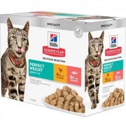 Hill's Science Plan Cat Adult Perfect Weight Chicken & Salmon 12x85 g