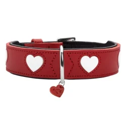Hunter Hundhalsband Läder Love Röd