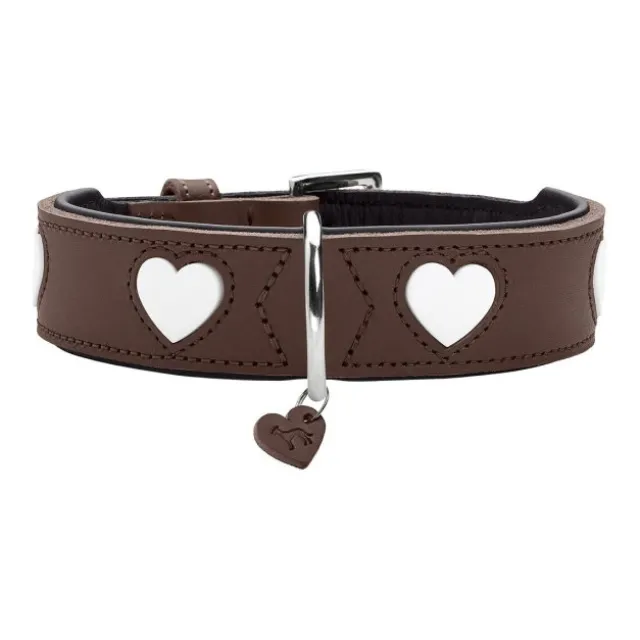 Hunter Hundhalsband Läder Love Brun