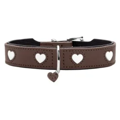 Hunter Hundhalsband Läder Love Brun