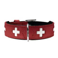 Hunter Hundhalsband Läder Swiss Röd