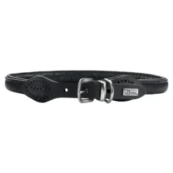 Hunter Round & Soft Hundhalsband Läder Svart