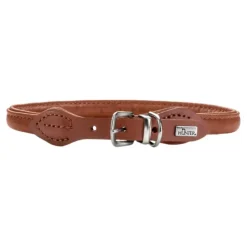 Hunter Round & Soft Hundhalsband Läder Brun