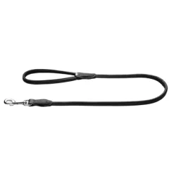 Hunter Round & Soft Hundkoppel Läder Svart
