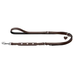 Hunter Training Hundkoppel Läder Love Brun