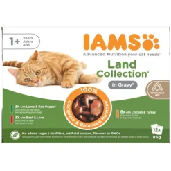Iams Cat Adult Advanced Nutrition Land Collection in Gravy Multipack 12x85 g