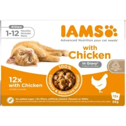 Iams Kitten Advanced Nutrition Chicken in Gravy Multipack 12x85 g