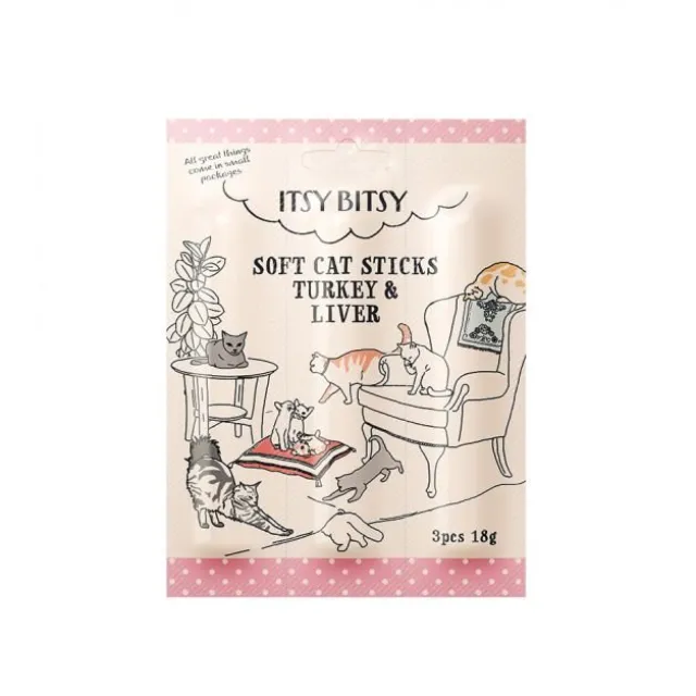ItsyBitsy Cat Sticks Kalkon & Lever 3 x 6 g