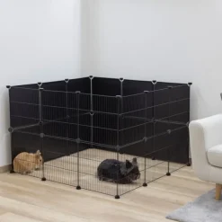 Kerbl Gallersektioner till Smådjurshage i Metall Svart 12-pack
