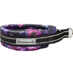 Kusse&Kutta Hundhalsband Brett Halvstryp Lila Blommor