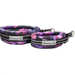 Kusse&Kutta Hundhalsband Halvstryp Lila Blommor