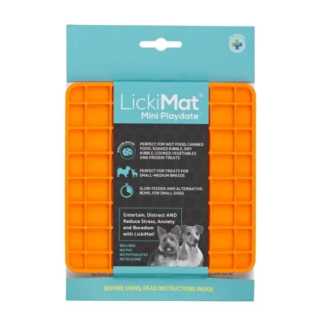 LickiMat Playdate Slickmatta Mini Orange 15 cm