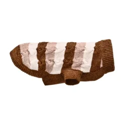 Little&Bigger Chenille Stickad Hundtröja Brun/Beige