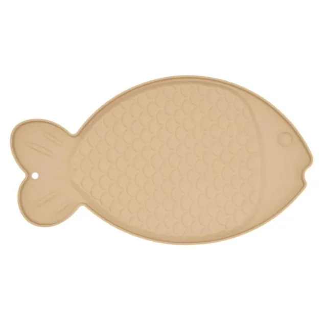 Little&Bigger Dinner Time Underlägg i Silikon Fisk Beige 44 x 25 cm