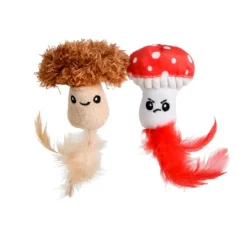 Little&Bigger Mushroom Love Flugsvamp & Skäggriska med Fjädrar 2-pack