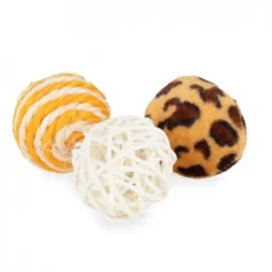 Little&Bigger Pure Purr Bollar 3-pack Leopardmönstard