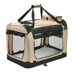Little&Bigger SoftKennel Nylonbur Med Gardiner Beige