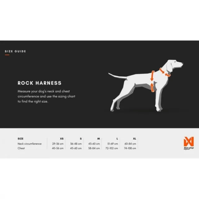 NonStop Dogwear Rock Hundsele Lång Svart/Orange