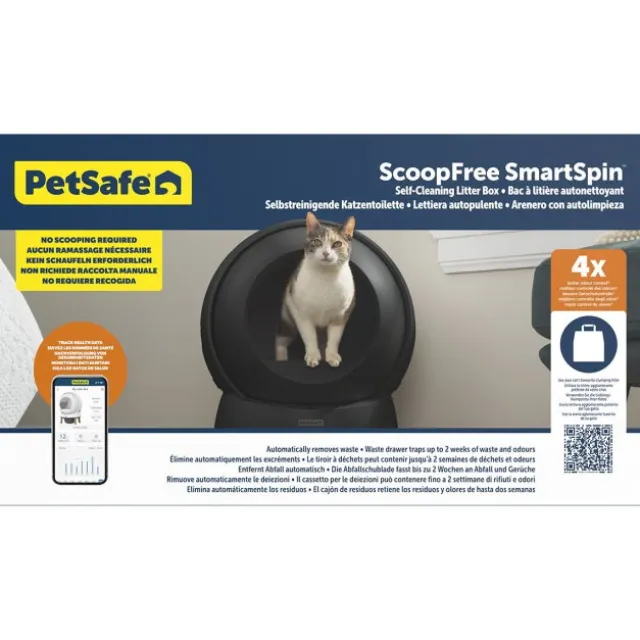 PetSafe SmartSpin Självrensande Kattlåda Svart