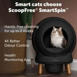 PetSafe SmartSpin Självrensande Kattlåda Svart