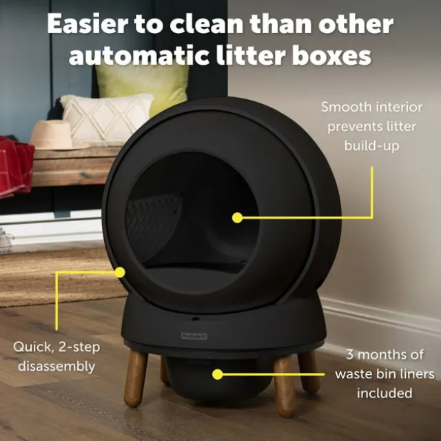 PetSafe SmartSpin Självrensande Kattlåda Svart