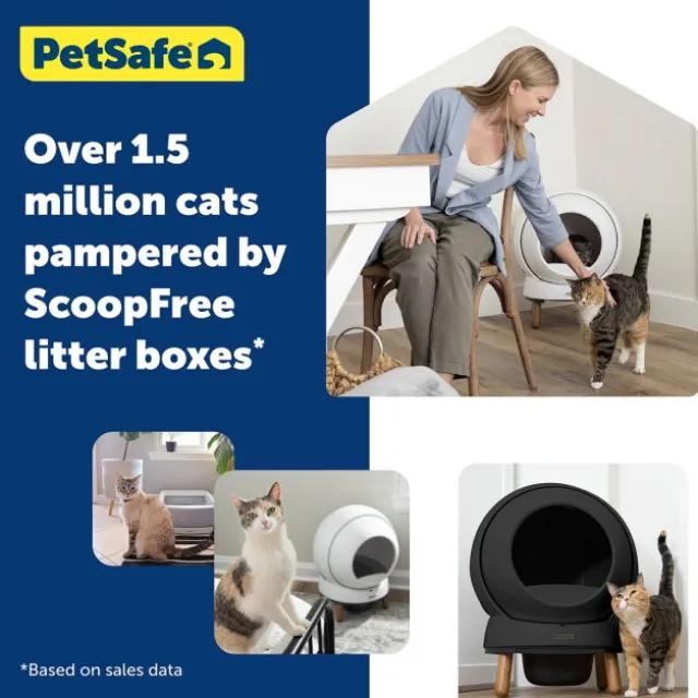 PetSafe SmartSpin Självrensande Kattlåda Svart