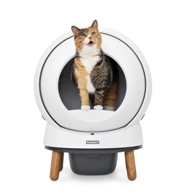PetSafe SmartSpin Självrensande Kattlåda Vit