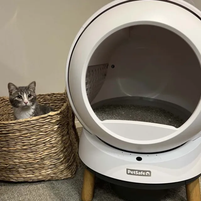 PetSafe SmartSpin Självrensande Kattlåda Vit