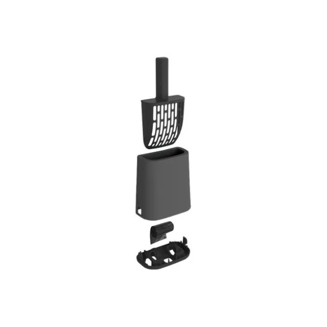 Rotho MyPet Biala Kattsandsspade & Hållare Svart