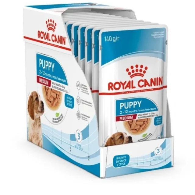 Royal Canin Medium Puppy Gravy våtfoder för hundvalp 10x140g