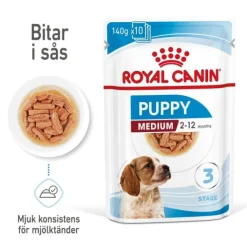 Royal Canin Medium Puppy Gravy våtfoder för hundvalp 10x140g