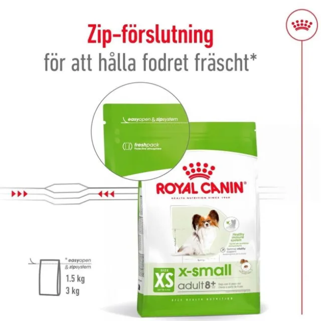 Royal Canin X-Small Adult 8+ torrfoder för hund