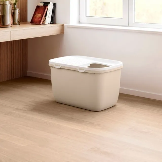 Savic Hop In Giant Kattlåda Vit/Beige 74 x 49,7 x 43 cm