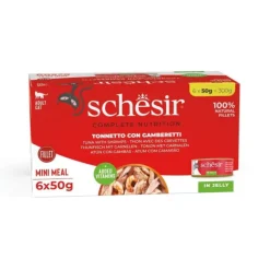 Schesir Cat Adult Multipack Tuna & Shrimps in Jelly 6 x 50 g