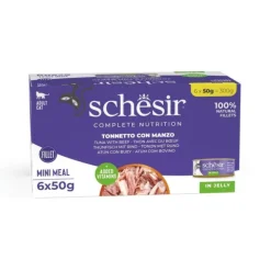 Schesir Cat Adult Multipack Tuna & Beef in Jelly 6 x 50 g