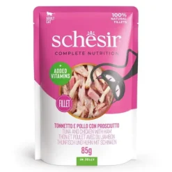 Schesir Cat Adult Tuna, Chicken & Ham in Jelly 85 g